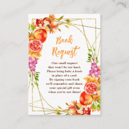 Tarjeta De Recepción Autumn Fall Harvest Baby Shower Book Request