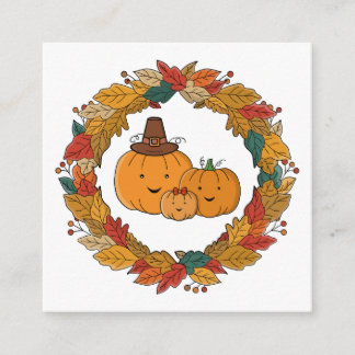 Tarjeta De Recepción Autumn Pumpkin Family Wreath