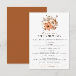 Tarjeta De Recepción Autumn Watercolor Florals Coronavirus Security Enc