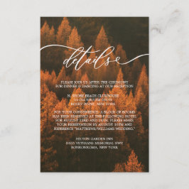 Tarjeta De Recepción Autumn Woods Minimalist