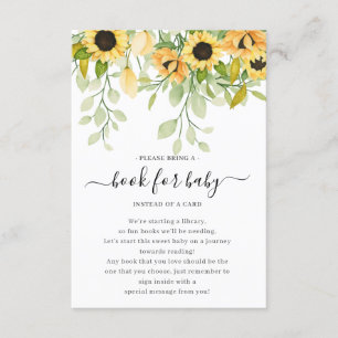 Tarjeta De Recepción Autumt Sunflower Baby Shower Book for Baby