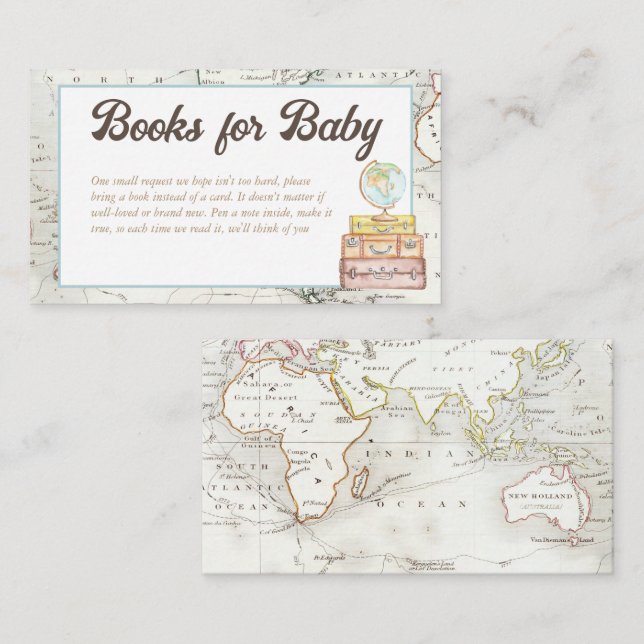 Tarjeta De Recepción Aventura acuática espera libros para bebé. (Anverso / Reverso)