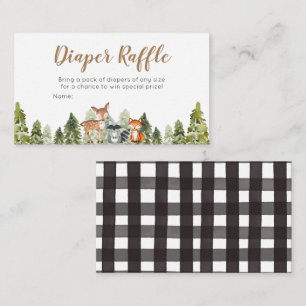 Tarjeta De Recepción Aventura animal de ciervo Baby Shower Diaper Raffl