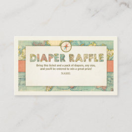 Tarjeta De Recepción Aventura Baby Shower Diaper Raffle Card Viaje