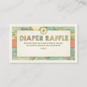 Tarjeta De Recepción Aventura Baby Shower Diaper Raffle Card Viaje