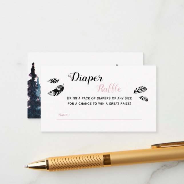 Tarjeta De Recepción Aventura de bebé babyducha rifa de pañales (Anverso/Reverso In Situ)