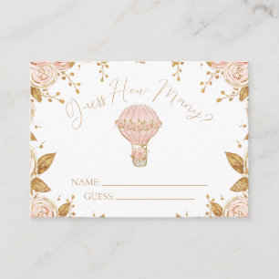 Tarjeta De Recepción Aventura espera globo aerostático adivina cuántos