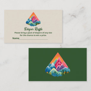 Tarjeta De Recepción Aventuras en la Montaña Esperan Boletos de Rifa de