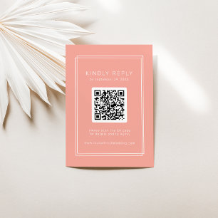 Tarjeta De Recepción AVERY Boda RSVP de código QR para Rubor Peach míni