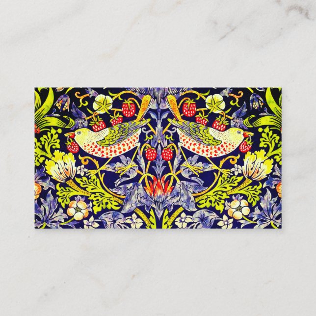 Tarjeta De Recepción Aves del ladrón de fresas William Morris (Anverso)