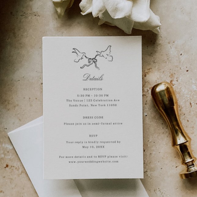 Tarjeta De Recepción Aves ilustradas Detalles del Boda caprichoso (Subido por el creador)