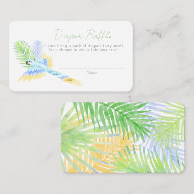 Tarjeta De Recepción Aves tropicales de Hawái Baby Shower Diaper Raffle (Anverso / Reverso)