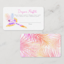 Tarjeta De Recepción Aves tropicales de Hawái Baby Shower Diaper Raffle