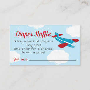 Tarjeta De Recepción Aviador pequeño Baby Shower Diaper Raffle