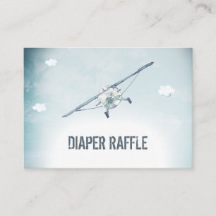 Tarjeta De Recepción *~* Avión aéreo cielo nubes Diaper Raffle