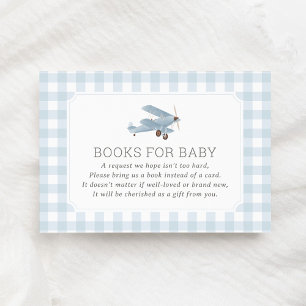 Tarjeta De Recepción Avión de época Viaje Libros Baby Shower para bebé