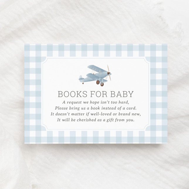 Tarjeta De Recepción Avión de época Viaje Libros Baby Shower para bebé (Subido por el creador)