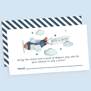 Tarjeta De Recepción Avión vintage es un pañal para bebé