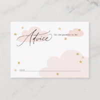 Aviso Baby Shower rosa de estrellas y nubes