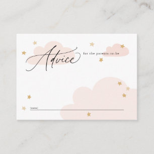 Tarjeta De Recepción Aviso Baby Shower rosa de estrellas y nubes