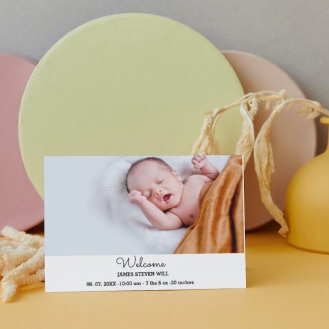 Tarjeta De Recepción Aviso de nacimiento de una foto pequeña | RECIÉN N (Subido por el creador)
