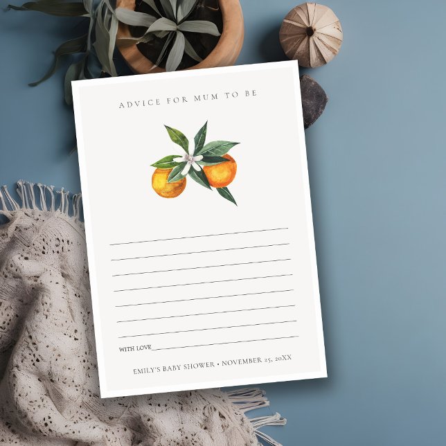 Tarjeta De Recepción Aviso Mínimo De Fauna Naranja Para Mamá Baby Showe (Subido por el creador)