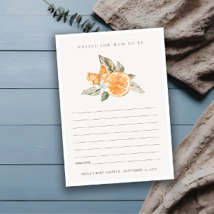 Tarjeta De Recepción Aviso Mínimo De Fauna Naranja Para Mamá Baby Showe