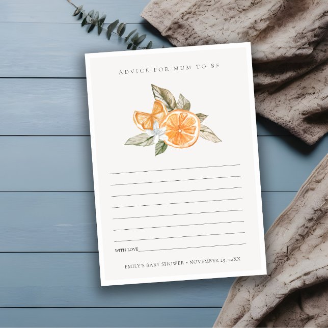 Tarjeta De Recepción Aviso Mínimo De Fauna Naranja Para Mamá Baby Showe (Subido por el creador)