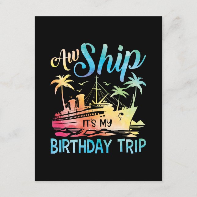 Tarjeta De Recepción Ay Barco Es Mi Viaje De Cumpleaños (Anverso)