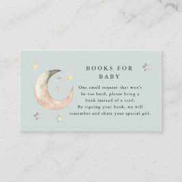 Tarjeta De Recepción Azul Boho Encantada Solicitud de libro Baby shower