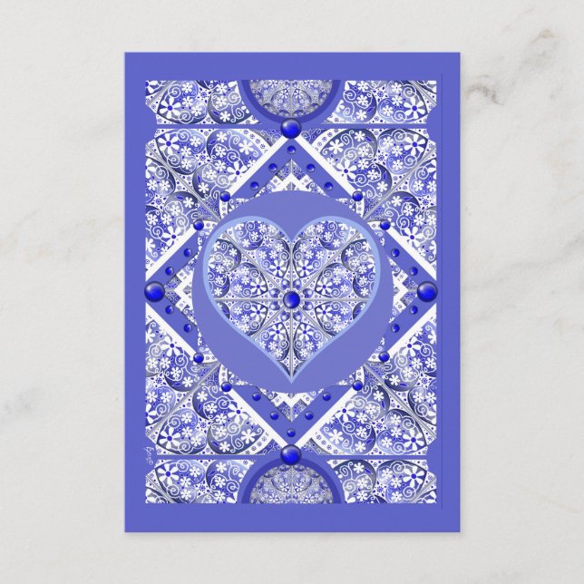 Tarjeta De Recepción Azul cerámico de Grecia (Anverso)