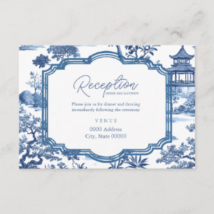 Tarjeta de Recepción Azul Chinoiserie 