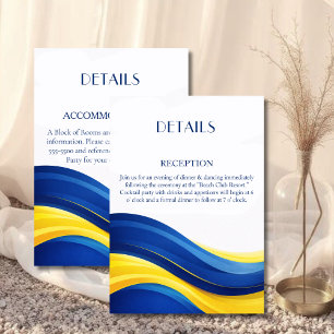 Tarjeta De Recepción Azul Cobalto y Detalles Amarillo Limón
