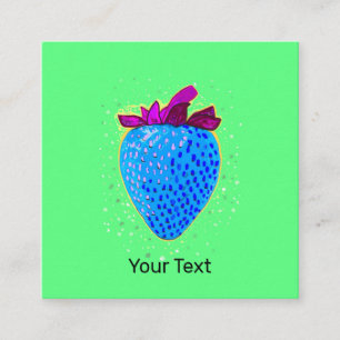 Tarjeta De Recepción Azul de fresa de arte pop