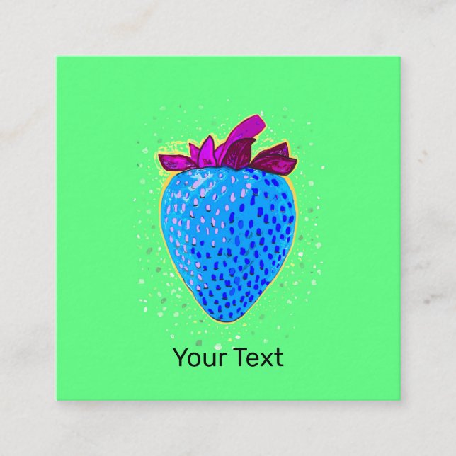 Tarjeta De Recepción Azul de fresa de arte pop (Anverso)