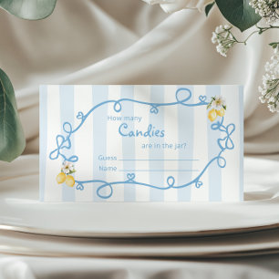 Tarjeta De Recepción Azul limón italiano muestra cuántos dulces