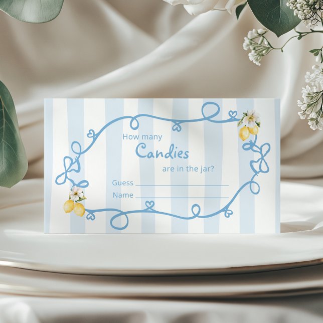 Tarjeta De Recepción Azul limón italiano muestra cuántos dulces (Subido por el creador)