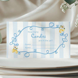 Tarjeta De Recepción Azul limón italiano muestra cuántos dulces