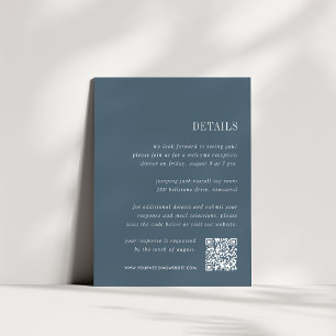Tarjeta De Recepción Azul mineral Detalles del Boda todo en uno