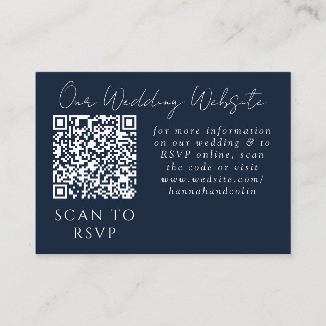 Tarjeta De Recepción Azul Naranja Rojo Botánico Vibrante Web QR RSVP (Anverso)