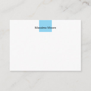 Tarjeta De Recepción Azul Negro Blanco Sencillo Elegante Nombre Propio