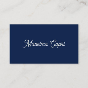 Tarjeta De Recepción Azul oscuro elegante casual propio nombre escritur