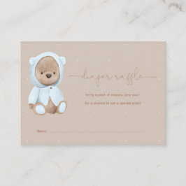 Tarjeta De Recepción Azul Podemos Esperar A Teddy Bear Diaper Raffle