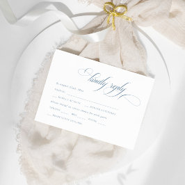 Tarjeta De Recepción Azul Polvo Vintage Cresta RSVP