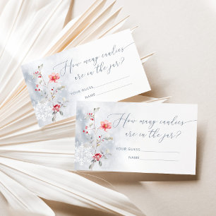 Tarjeta De Recepción Azul polvoriento de invierno Cuántos caramelos jue