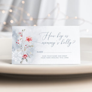 Tarjeta De Recepción Azul polvoriento invernal Qué grande es la panza d