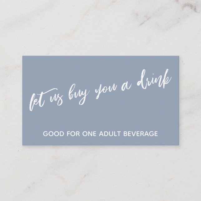 Tarjeta De Recepción Azul polvoriento moderno que le compremos una bebi (Anverso)