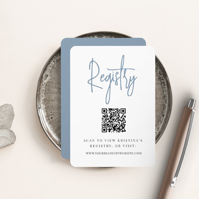 Tarjeta De Recepción Azul turbio | Registro de novias con código QR de  (Subido por el creador)