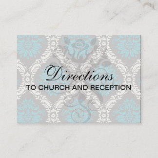 Tarjeta De Recepción azul turquesa crema y damasco marrón bonito