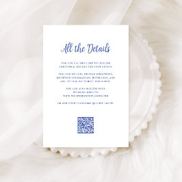 Tarjeta De Recepción Azul y blanco regales | Detalles del Boda Código Q